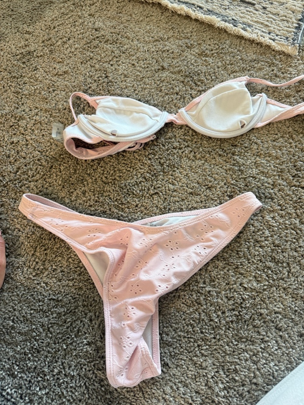 Pink Eyelet Bikini Set - Picture 2 of 2